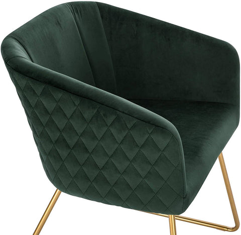 Rootz Velvet Dining Chair - Elegant Chair - Comfortable Seating - Ergonomic Design - Stylish & Versatile - Durable Construction - 43cm x 41cm x 76.5cm