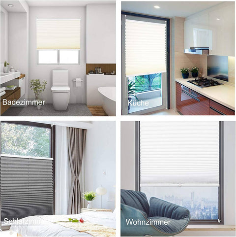 Rootz Pleated Blind - Window Shade - Polyester Screen - Privacy & Sun Protection - White 70x100 cm