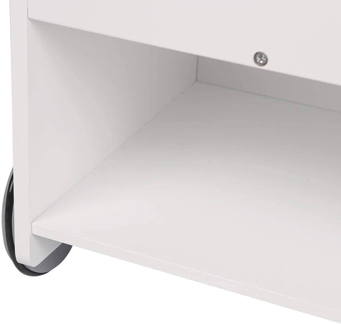 Rootz Children's Bookshelf - Kids' Storage Organizer - Nursery Bookcase - Safe MDF Material, Decorative Design, Mobile with Wheels - 62cm x 57cm x 42cm