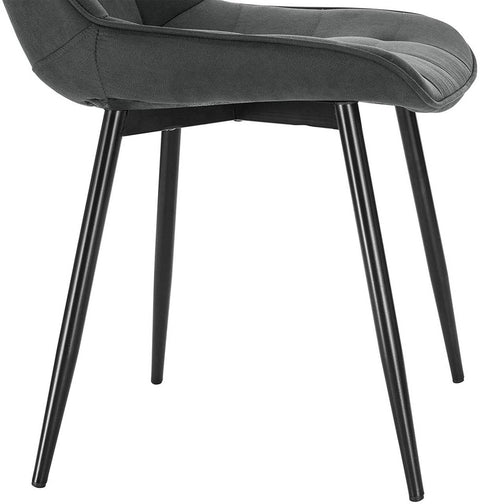 Rootz Set of 2 Dining Chairs - Kitchen Chairs - Upholstered Chairs - Comfortable Quilted Seat - Durable Metal Legs - Ergonomic Backrest - 46 x 40.5 cm Seat Size