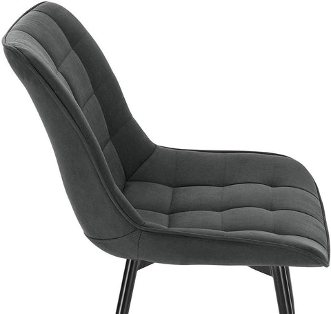 Rootz Set of 2 Dining Chairs - Kitchen Chairs - Upholstered Chairs - Comfortable Quilted Seat - Durable Metal Legs - Ergonomic Backrest - 46 x 40.5 cm Seat Size