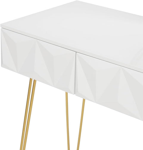 Rootz Elegant Dressing Table Set - Vanity Table - Makeup Desk - Stable & Durable - Efficient Storage - Luxurious Comfort - 100cm x 79cm x 40cm