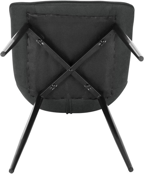 Rootz Set of 2 Dining Chairs - Kitchen Chairs - Upholstered Chairs - Comfortable Quilted Seat - Durable Metal Legs - Ergonomic Backrest - 46 x 40.5 cm Seat Size