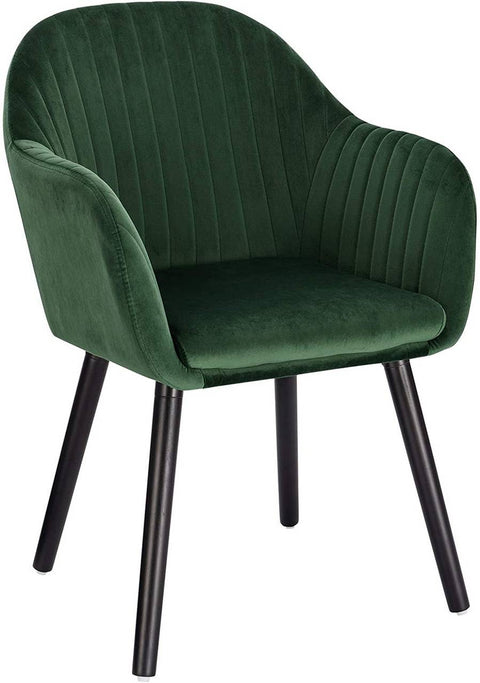 Rootz Ergonomic Velvet Dining Chair - Comfortable Seating - Stylish Armchair - Easy to Assemble - Durable Construction - 81cm x 40cm x 44cm