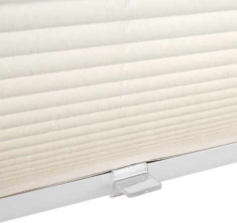Rootz Pleated Klemmfix Blind - Crushed Optics Shade - Window Covering - Sun & Privacy Protection - 65cm x 130cm - Easy Installation