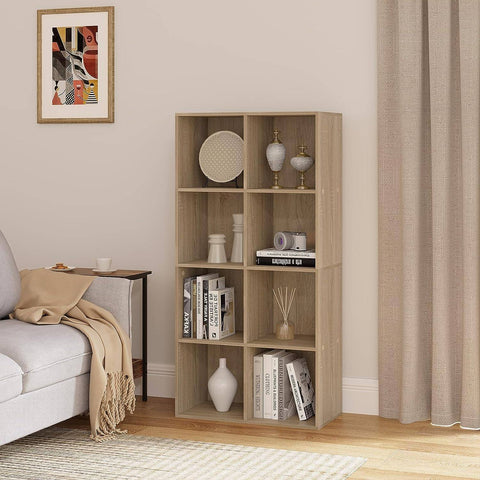 Rootz Multifunctional Freestanding Bookcase - Storage Organizer - Display Shelf - Stable & Secure, Space-Efficient, Easy Assembly - MDF & Melamine - 60cm x 121cm x 29.5cm