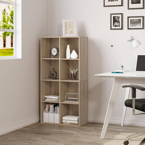 Rootz Multifunctional Freestanding Bookcase - Storage Organizer - Display Shelf - Stable & Secure, Space-Efficient, Easy Assembly - MDF & Melamine - 60cm x 121cm x 29.5cm
