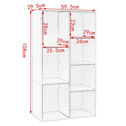 Rootz Bookcase - Shelving Unit - Storage Organizer - Expansive Capacity - Durable & Versatile - Safety Features - 29.5cm x 108cm x 59.5cm