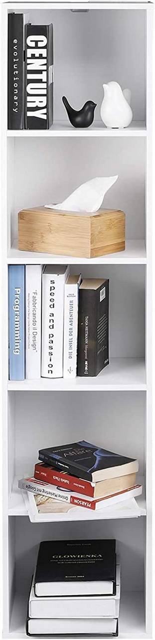 Rootz Modern Free-Standing Bookcase - Storage Shelf - Display Cabinet - Eco-Friendly E3 Grade Wood - Water-Repellent - Scratch-Resistant - 30cm x 24cm x 132cm