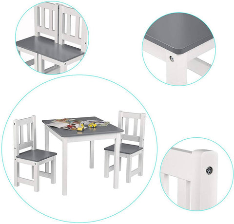 Rootz Children's Table and Chair Set - Activity Table - Playset - Safe and Durable - Easy to Clean - Multifunctional - 60cm x 50cm x 48cm Table, 26cm x 25cm x 55cm Chairs