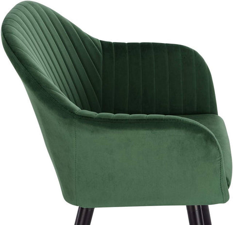 Rootz Ergonomic Velvet Dining Chair - Comfortable Seating - Stylish Armchair - Easy to Assemble - Durable Construction - 81cm x 40cm x 44cm