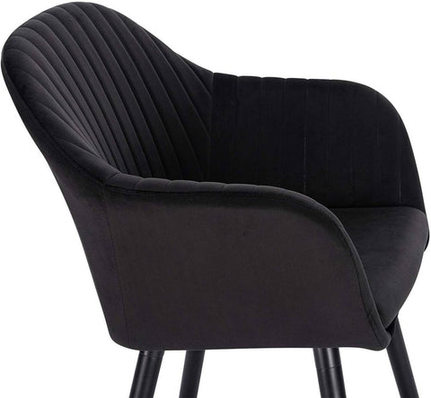 Rootz Ergonomic Velvet Dining Chair - Comfortable Seating - Stylish Chair - High-Density Foam - Lumbar Support - Durable Construction - 81cm x 40cm x 42cm