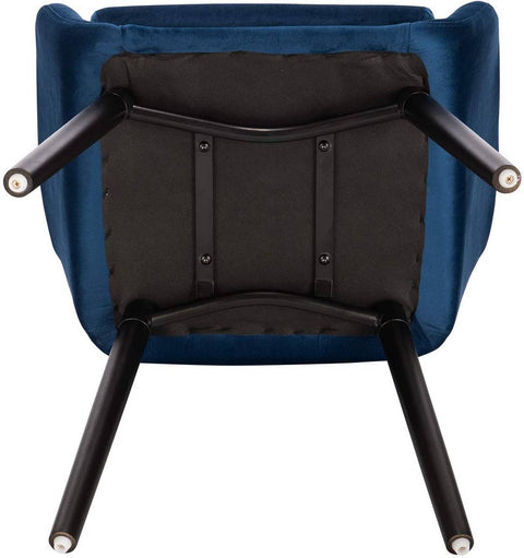Rootz Ergonomic Velvet Dining Chair - Comfortable Chair - Stylish Seating - High-Density Foam - Easy Assembly - Supports up to 120kg - 81cm x 40cm x 42cm