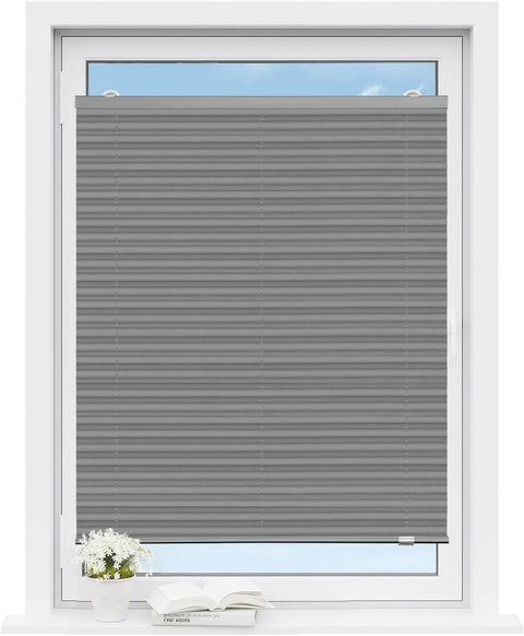 Rootz Pleated Blind - Window Shade - Translucent Covering - Toolless Installation - 95cm x 130cm - Suction Cup Mount - Elegant Aesthetics