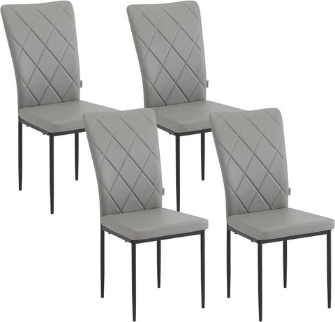 Rootz Dining Chairs Set of 4 - Kitchen Chairs - Modern Seating - Comfortable Padded Seat - Ergonomic Back Support - Durable Metal Frame - 42cm x 94.5cm x 59cm