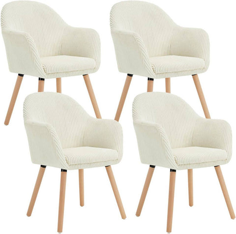 Rootz Dining Room Chairs Set of 4 - Upholstered Chairs - Comfortable Seating - Stylish Design - High Durability - 55.5cm x 83.5cm x 56.5cm