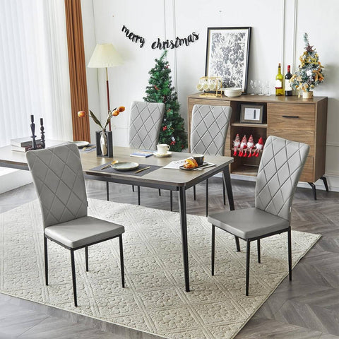Rootz Dining Chairs Set of 4 - Kitchen Chairs - Modern Seating - Comfortable Padded Seat - Ergonomic Back Support - Durable Metal Frame - 42cm x 94.5cm x 59cm