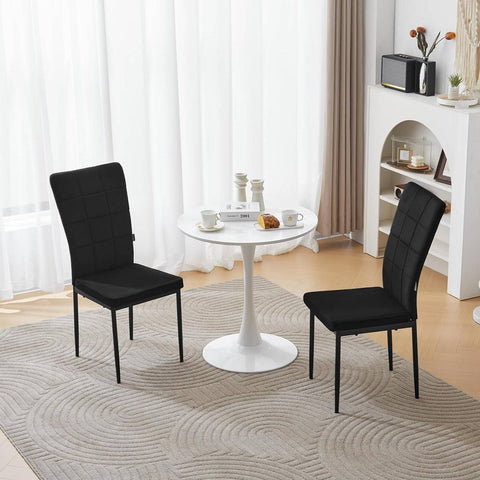 Rootz Dining Chairs Set of 4 - Upholstered Chairs - Velvet Seating - High Backrest for Posture Support - Durable Metal Legs - Elegant Design - 42.5cm x 96.5cm x 57.5cm