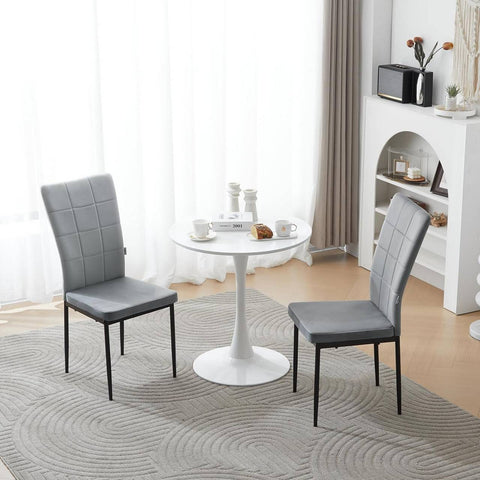 Rootz Dining Chairs Set of 4 - Velvet Chairs - Padded Chairs - Ergonomic High Backrest - Durable Metal Legs - Versatile Use - 42.5cm x 96.5cm x 57.5cm