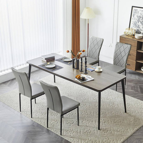 Rootz Dining Chairs Set of 4 - Kitchen Chairs - Modern Seating - Comfortable Padded Seat - Ergonomic Back Support - Durable Metal Frame - 42cm x 94.5cm x 59cm