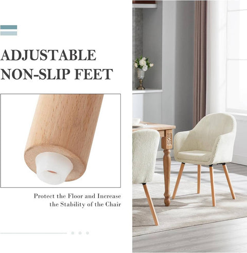 Rootz Dining Room Chairs Set of 4 - Upholstered Chairs - Comfortable Seating - Stylish Design - High Durability - 55.5cm x 83.5cm x 56.5cm