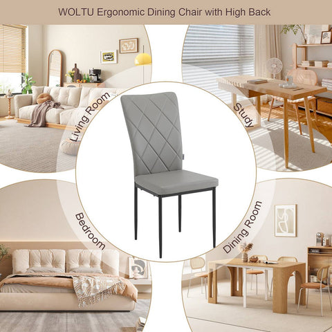 Rootz Dining Chairs Set of 4 - Kitchen Chairs - Modern Seating - Comfortable Padded Seat - Ergonomic Back Support - Durable Metal Frame - 42cm x 94.5cm x 59cm