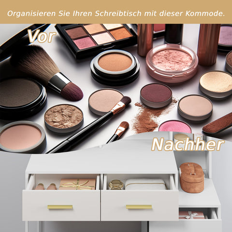 Rootz Dressing Table with LED Mirror - Vanity Desk - Makeup Table - Adjustable Brightness, Spacious Storage, Durable Build - 90cm x 143cm x 39.5cm