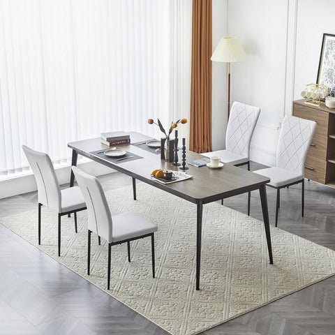 Rootz Dining Chairs Set of 4 - Faux Leather Chairs - High Backrest Chairs - Comfortable Seating - Ergonomic Support - Durable Metal Frame - 42cm x 94.5cm x 59cm