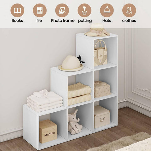 Rootz Modern Chic Bookcase - Stylish Bookshelf - Storage Organizer - Ample Space - Durable & Water-Repellent - Versatile White Finish - 90x29x90 cm