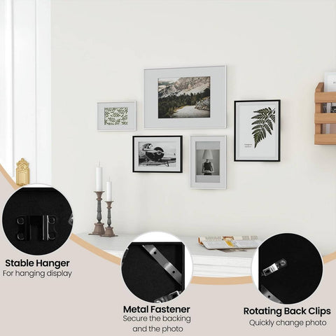 Rootz Premium Fotolijstset - Fotodisplay - Geheugenlijsten - Duurzame aluminiumlegering - Veelzijdige wand- en tafelmontage - 10x15cm tot 30x40cm