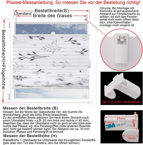 Rootz Pleated Folding Blind - Roller Blind - Grey Window Cover - Easy Assembly - 70 x 130 cm - Tear-resistant Polyester - Ideal Privacy & Glare Protection