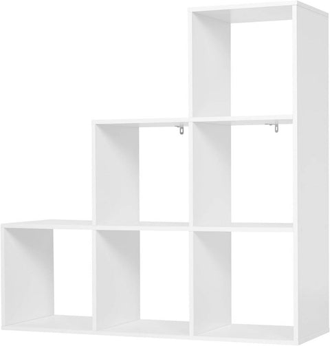 Rootz Modern Chic Bookcase - Stylish Bookshelf - Storage Organizer - Ample Space - Durable & Water-Repellent - Versatile White Finish - 90x29x90 cm
