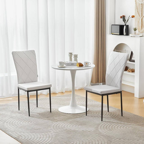 Rootz Dining Chairs Set of 4 - Faux Leather Chairs - High Backrest Chairs - Comfortable Seating - Ergonomic Support - Durable Metal Frame - 42cm x 94.5cm x 59cm