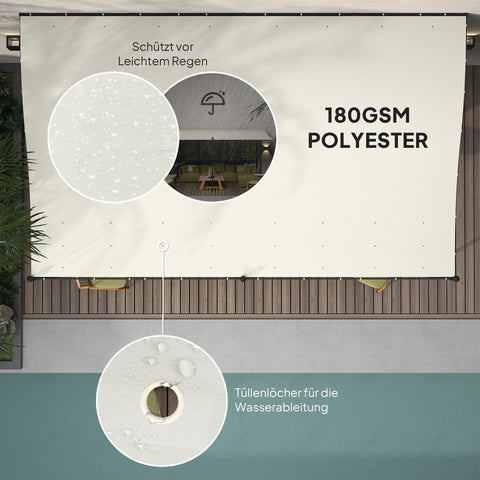 Rootz 3 x 5m Pergola - Garden Shelter - Outdoor Canopy - Waterproof Tarpaulin - Metal Frame - 491cm x 298cm x 200/253cm