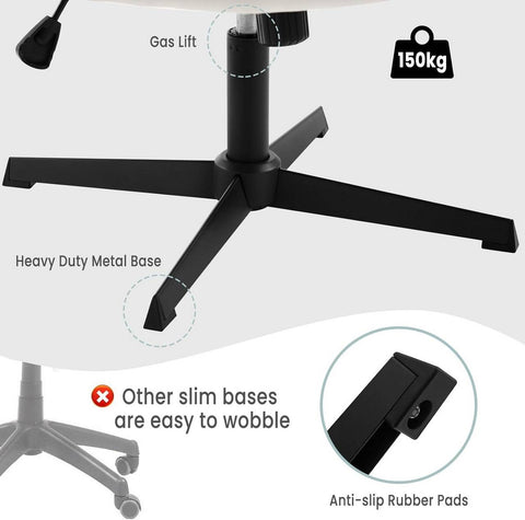 Rootz Velvet Executive Chair - Office Chair - Relaxation Chair - Enhanced Comfort - Flexible and Functional - Elegant Design - 63cm x 87.5cm x 65cm