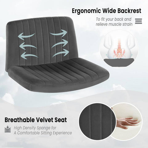 Rootz Velvet Executive Chair - Bureaustoel - Draaistoel - Verbeterd comfort - Flexibel ontwerp - Robuuste constructie - 63 cm x 87,5 cm x 65 cm