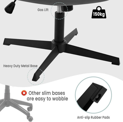 Rootz Velvet Executive Chair - Bureaustoel - Draaistoel - Verbeterd comfort - Flexibel ontwerp - Robuuste constructie - 63 cm x 87,5 cm x 65 cm