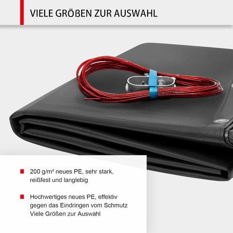 Rootz Pool Tarpaulin - Pool Cover - Protective Pool Sheet - Algae Resistant - Grey - 360cm Diameter