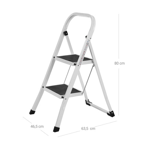 Rootz Folding Step Ladder - Stool - Tall Step Stool - 150 kg Load Capacity - 46.5cm x 90cm x 4cm