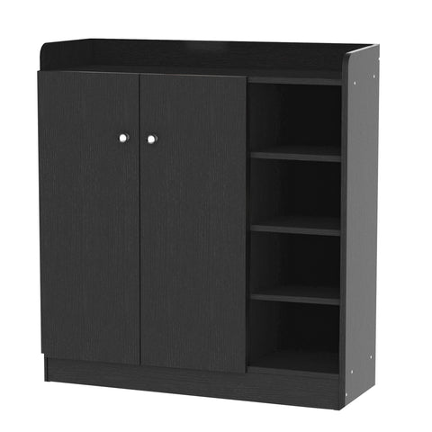 Rootz Entrance Shoe Cabinet - Shoe Organizer - Footwear Storage - Adjustable Shelf - 83L x 30W x 90H cm - Black