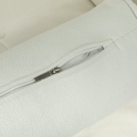 Rootz Upholstery Armchair - Lounge Chair - Velvet Recliner - Comfort Design - 76cm x 79cm x 82cm - White - Rubber Wood Legs