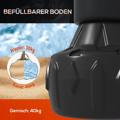 Rootz Standing Punching Bag - Boxing Dummy - Training Equipment - Adjustable Hitting Areas - Sturdy Base - Durable Faux Leather - 56cm x 56cm x 175cm