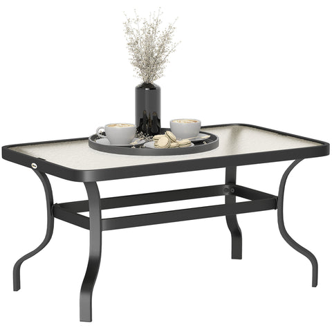 Rootz Side Table - Coffee Table - Balcony Table - Stylish Shaft Design - Rounded Corners - 95x55x46 cm Black