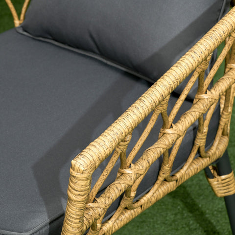 Rootz 4-Piece Garden Furniture Set - Lounge Set - Patio Set - Ultimate Comfort - Sofa: 147x73x77cm, Armchairs: 72x73x77cm, Table: 80x50x36.5cm