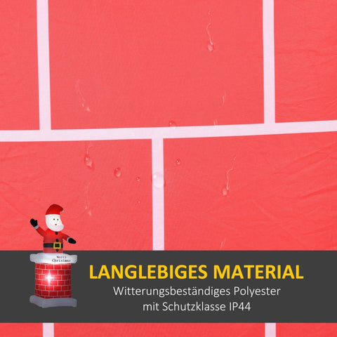 Rootz Inflatable Santa Claus with Chimney - Christmas Decoration - LED Lighted Santa - Festive Glow - Easy Setup - Weather-Resistant - 80cm x 70cm x 210cm