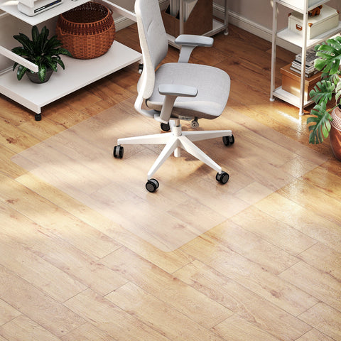 Rootz Floor Protection Mat - Chair Mat - Office Floor Protector - Non-Slip - 1.5mm Thick - 120cm x 120cm - Transparent