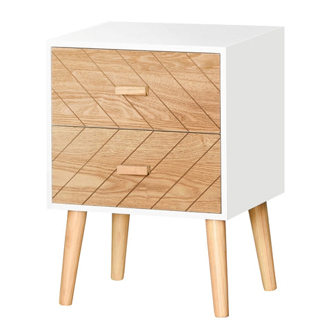 Rootz Bedside Night Table - Nightstand - Corridor Dresser - Modern Retro Design - 40 x 30 x 55.5 cm