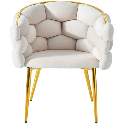 Rootz Luxurious Velvet Chair - Elegant Seating - Gold Plated Legs - Adjustable Comfort - 70cm x 47cm x 80cm