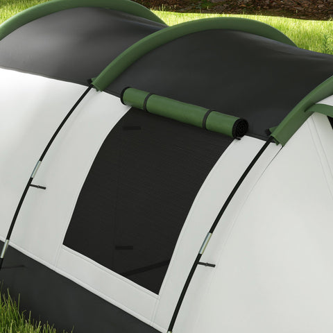 Rootz Family Camping Tent - Waterproof Tent - Tunnel Tent - Easy Setup - 370cm x 230cm x 130cm