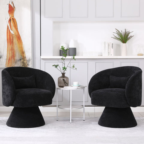 Rootz Swivel Leisure Chairs Set - Rotating Lounge Chairs - Foam Padded Seating - Comfort & Elegance - 67cm x 61.4cm x 77.9cm (2 Pieces)